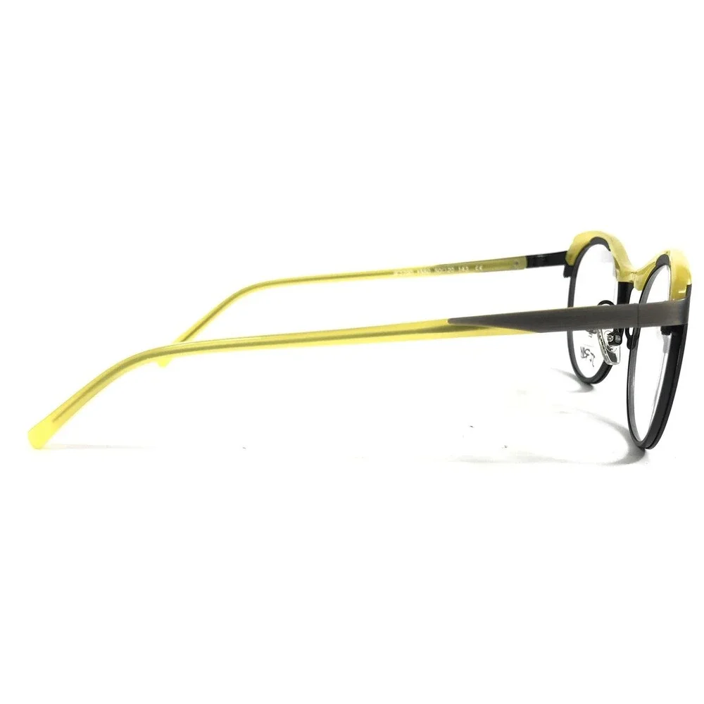 JF Rey Eyeglasses Frames JF2790 1550 Brushed Silver Yellow Cat Eye 50-20-143